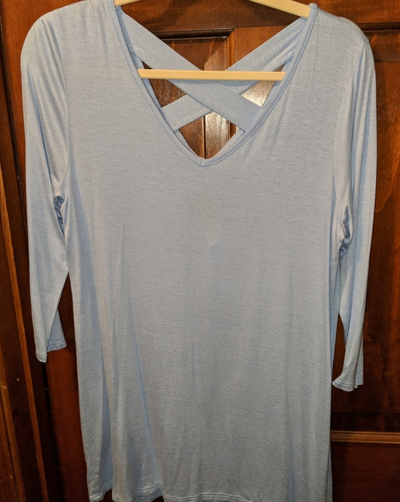 Deep v-neck crisscross back top - medium